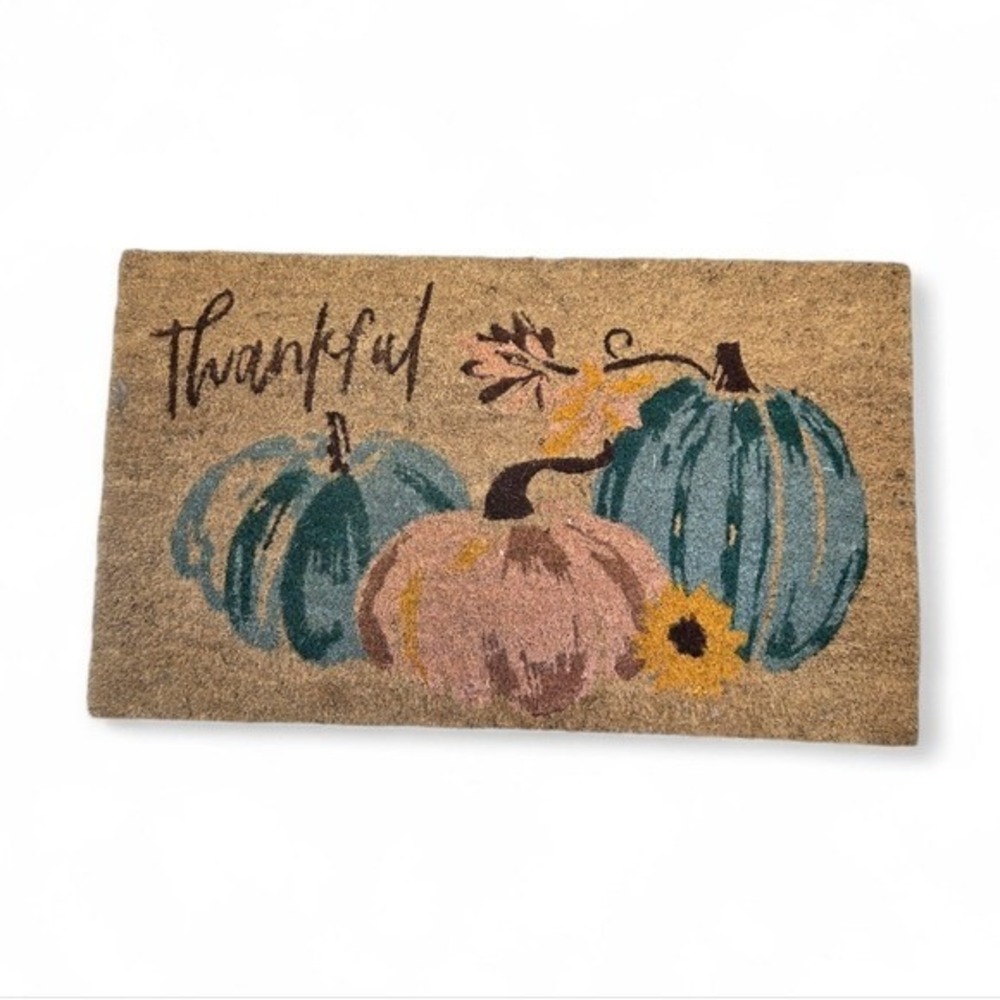 Thankful Fall Pumpkins Autumn‎ Coir Front Doormat